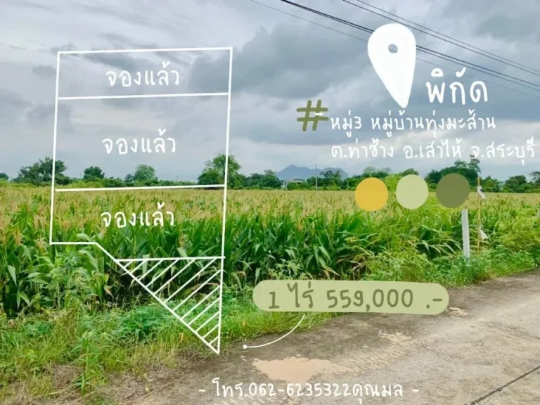 ขายด่วนๆลดราคาสุดๆแปลงสุดท้ายแปลงมุม 559000บาท หมู่บ้านทุ้งมะส้าน เสาไห้ สระบุรี