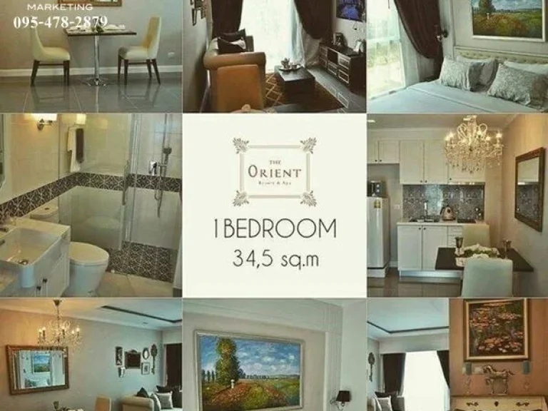 ขายคอนโดThe Orient Pattayaห้องสวยวิวสระ 1bedroom3467ตรม Fully furnishedตกแต่งหรูหราสไตล์ยุโรป