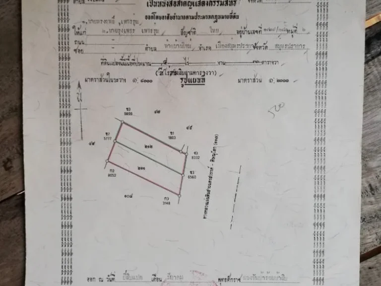 ขายที่ดิน 4 ไร่ 3ตรว ติดถนนสี่เลน ทำเลดี ตวังโมกข์