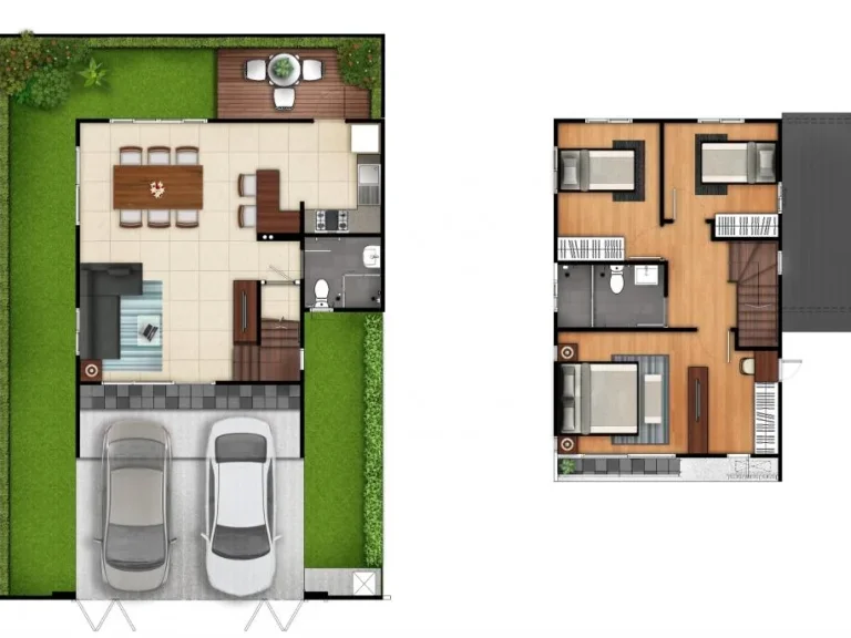 บ้านแฝด 2 ชั้น สไตล์ Modern ตกแต่ง Built In ทั้งหลัง หน้ากว้าง 57 เมตร พื้นที่ 42 ตารางวาเศษ พื้นที่ใช้สอย 152 ตรมราคา 46X ล้าน