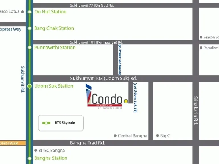 ให้เช่า คอนโด I Condo Sukhumvit 103 ใกล้รถไฟฟ้า BTS สถานี อุดมสุข