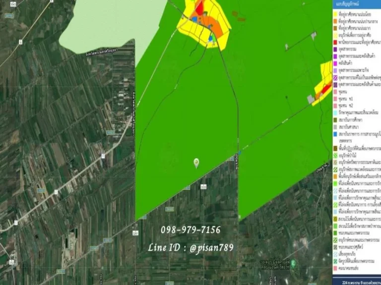 ขายที่ดินแปลงใหญ่ 225 ไร่ หนองแค ติดถนนเส้น 3045ถนนเลียบคลอง ผังสีเขียว ใกล้โรงเรียน