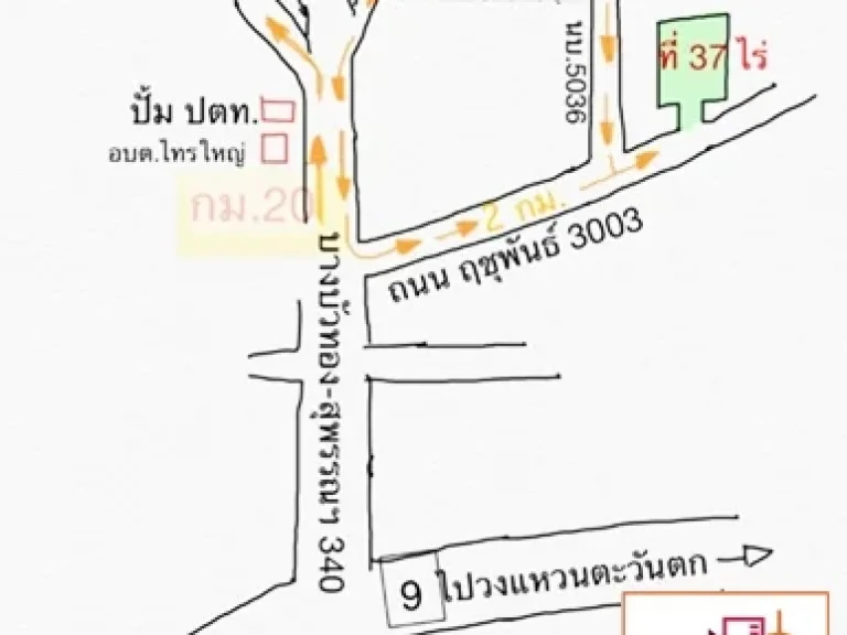 ที่ดินทำโรงงาน 37ไร่ ถนนบางบัวทอง-สุพรรณบุรี ซอยฤชุพันธ์ ไทรน้อย