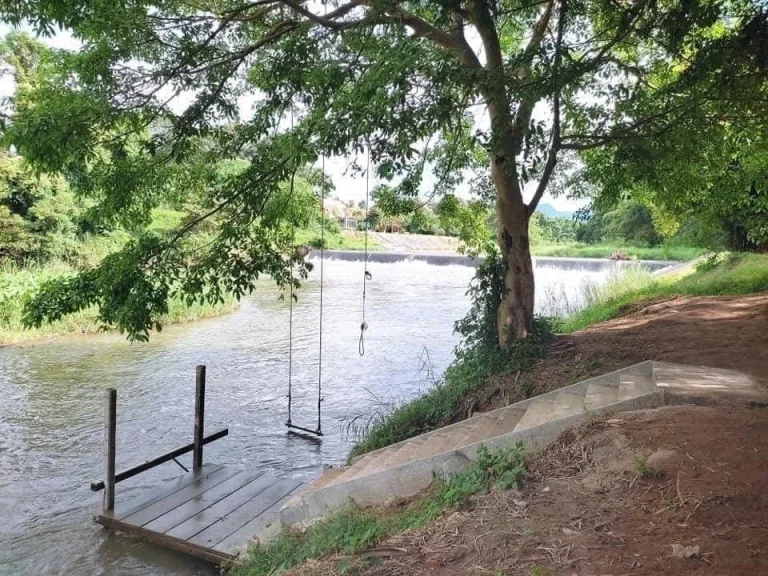 ขายบ้านสวนพร้อมบ้านเรือนไทยติดแม่น้ำ อเมือง นครนายก