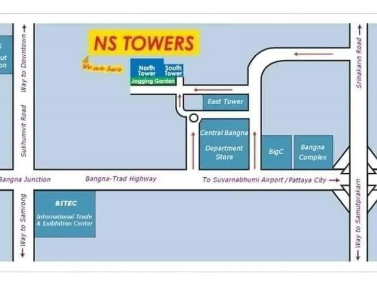 ให้เช่าคอนโดย่านบางนา ห้องใหญ่ น่าอยู่NS Tower Central Bangna Condominium