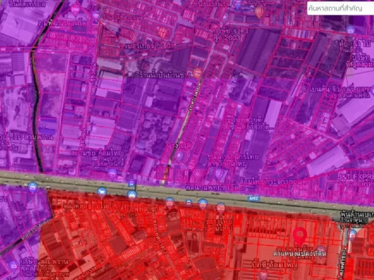 ที่ดิน7ไร่พื้นที่สีม่วงเยื้องBig Cอ้อมใหญ่ ใกล้ถนนเพชรเกษม200เมตร