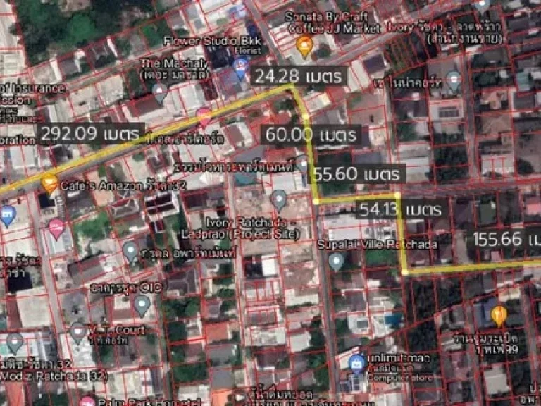 ขายที่ดินรัชดา 32 กว้าง 16 ลึก 25 เมตร เหมาะสำหรับบ้าน ออฟฟิศ สำนักงาน ใจกลางเมือง 102 ตรว