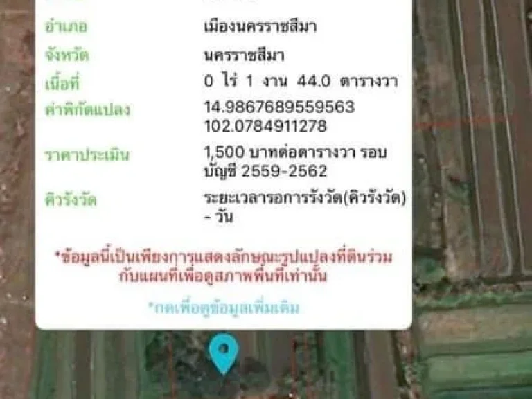 ที่ดินราคาถูกในเมืองโคราช พื้นที่ 1 ไร่ 176 ตารางวา