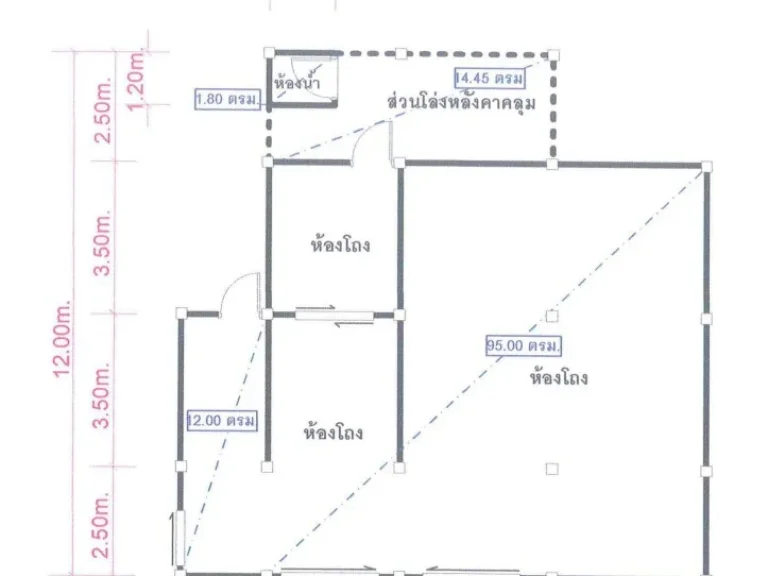 ขายบ้านชั้นเดียวพร้อมที่ดิน ขนาด 1688 ตรม 2 ไร่ 14 ตรว และส่วนโล่งหลังคาคลุม 3 หลัง ติดถนนสายแม่จัน-เชียงแสน ทล1016