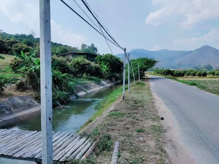 ขายที่สวนติดคลองชลประทานวิวท้องนาติดถนนคอนกรีตแม่วางโฉนดพร้อมโอน