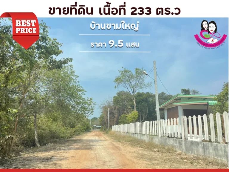 ขายที่ดิน ห่างจากถนนทุ่งหลวงเพียง 50เมตร ใกล้อนามัยขามใหญ่