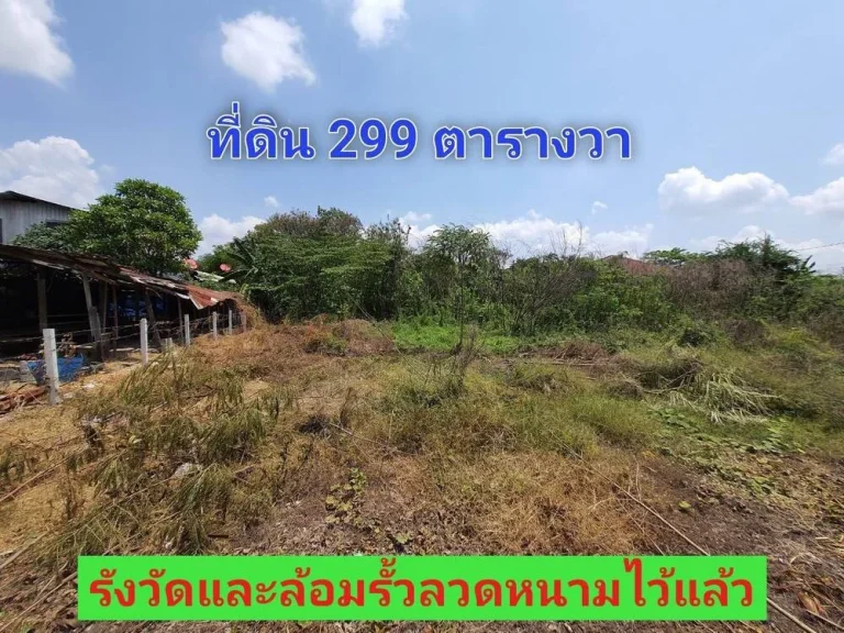 ขายด่วนที่ดินวิวคลอง 299 ตารางวา ใกล้คลองประปา บางคูรัด-บางบัวทอง