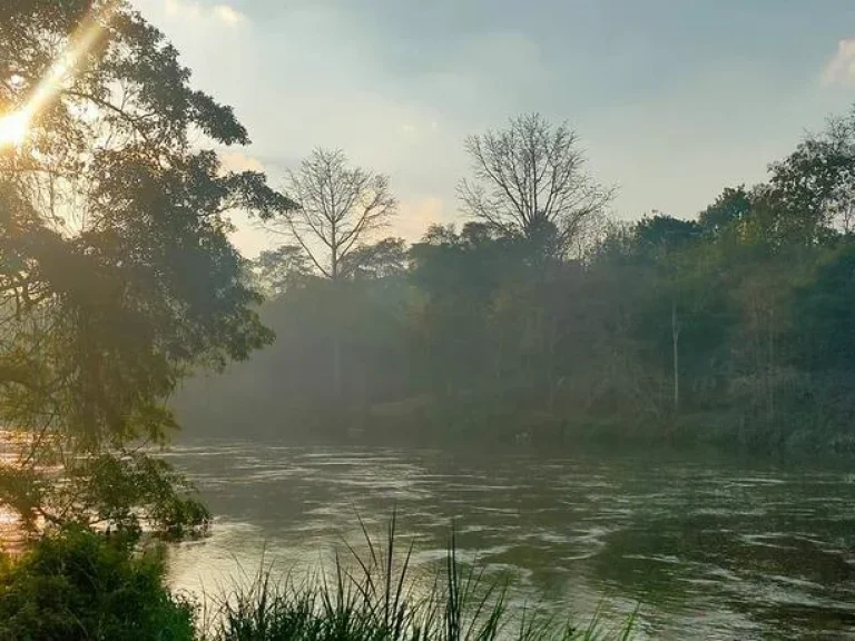 บ้านพร้อมที่ดินติดแม่น้ำแควน้อย บรรยากาศธรรมชาติ ใกล้แหล่งท่องเที่ยว