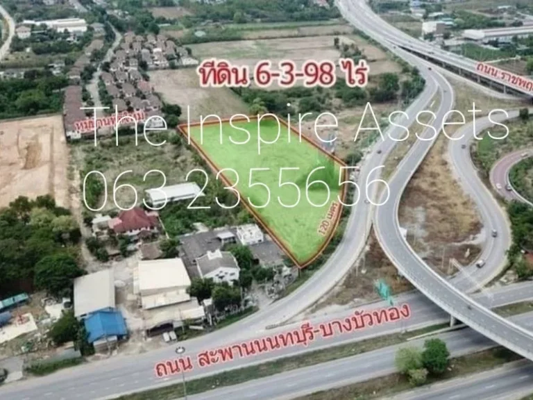 ขาย ที่ดิน ตคลองข่อย อปากเกร็ด จนนทบุรี ใกล้ทางลงถนนราชพฤกษ์ 13-3-94 ไร่