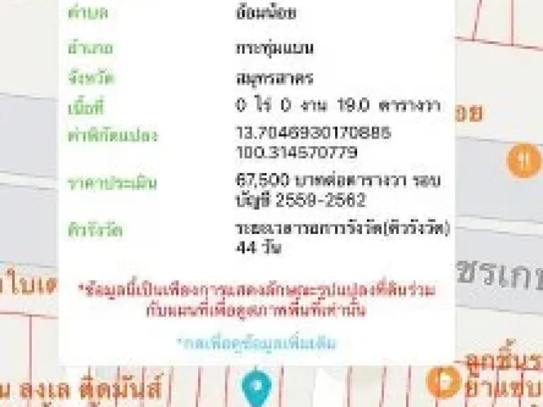 ขายที่ดิน ซอยเพชรเกษม122 รหัสทรัพย์ 202246 ตอ้อมน้อย อกระทุ่มแบน จสมุทรสาคร ขนาดพื้นที่ 111 ตรว หน้ากว้าง 12 เมตร ลึก35 เมตร