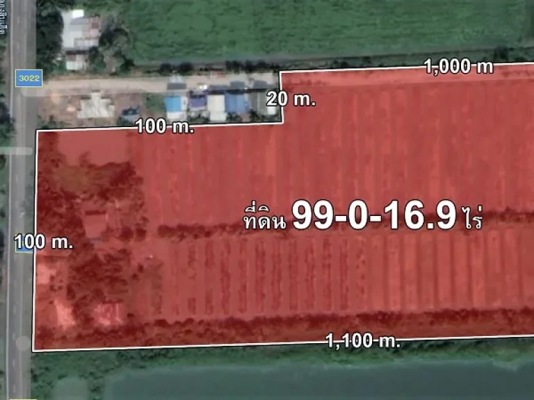 ที่ดิน 99-0-169 ไร่ ถเลียบคลอง 11 ฝั่งตะวันออก ปท3022 อหนองเสือ จปทุมธานี