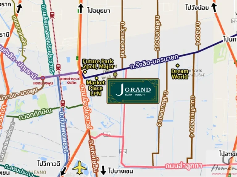 ขายทาวน์เฮ้าส์ หมู่บ้านเจแกรนด์ รังสิต-คลอง1 J Grand Ruangsit-Klong1 214 ตรว