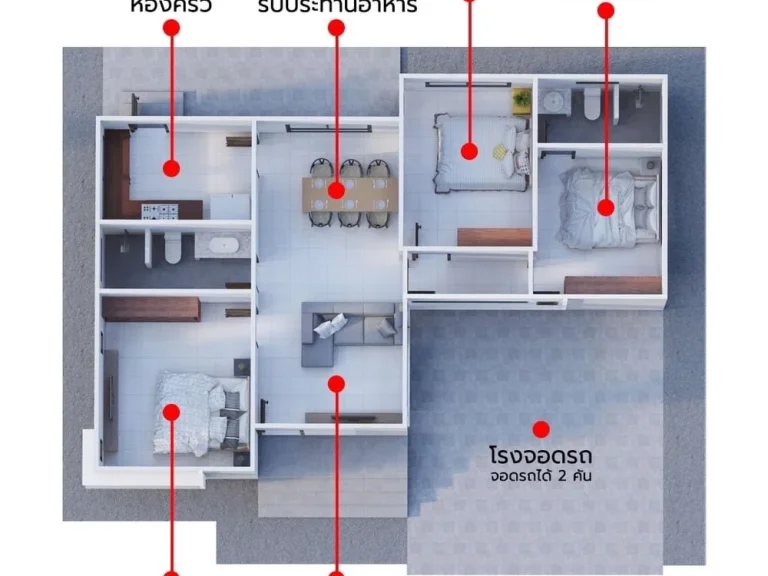 Nattanun Home บ้านเดี่ยวเชียงราย 3 ห้องนอน ใกล้ตัวเมือง