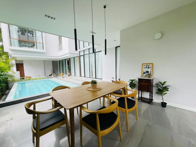 บ้านทันสมัยในแบบ Modern Minimalist zen style พร้อมสระว่ายน้ำ ตกแต่งพร้อมอยู่ โซนหางดง หมู่บ้านวังตาล สันผักหวาน