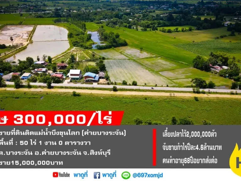 ขายที่ดินตำบลบางระจันใกล้อุทยานวีรชนค่ายบางระจัน สิงห์บุรี