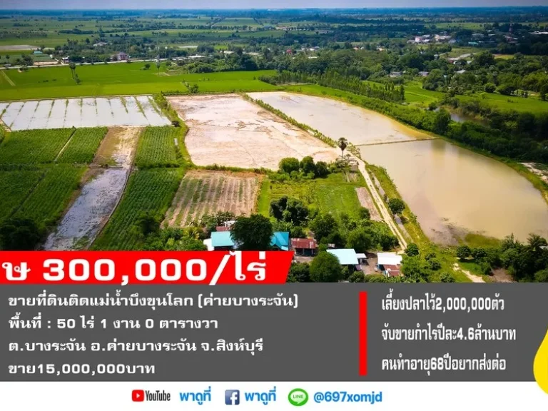 ขายที่ดินตำบลบางระจันใกล้อุทยานวีรชนค่ายบางระจัน สิงห์บุรี