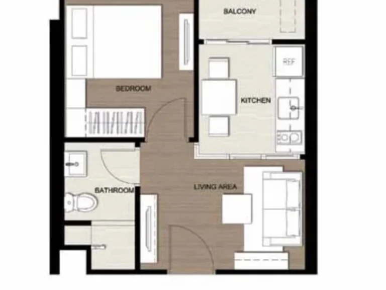 คอนโด The Base Park West ให้เช่า 1นอน ชั้น 21 ทิศเหนือ