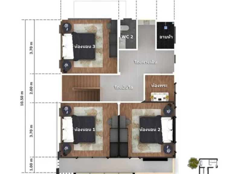 บ้านจินตนาพงษ์ บ้านเดี่ยวทรงปั้นหยา 2 ชั้น เนื้อที่ 90 ตรว พื้นที่ใช้สอย 180 ตรม