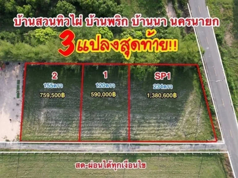 สามแปลงสุดท้าย ที่ดินแปลงสวย ได้ธรรมชาติ บ้านสวนผิวไผ่ บ้านพริก