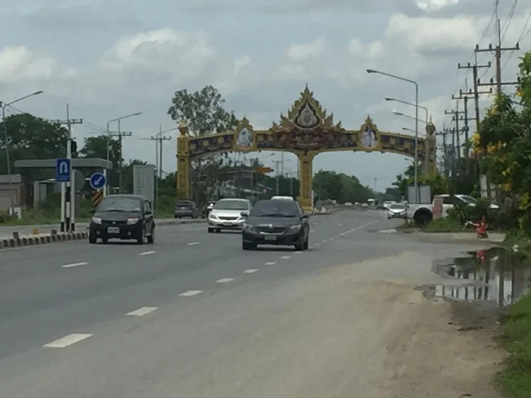 ขายที่ดิน ริมถนนทางหลวงแผ่นดินหมายเลข 3195 สายสุพรรณบุรี ใกล้วัดม่วง