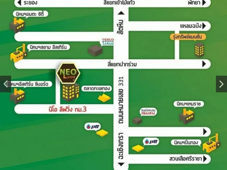 ขายคอนโด นีโอลิฟวิ่ง คอนโด NEO Living Condo ห้องมุมทำใหม่ ติดถนนสายหลักเข้านิคมอีสเทิร์น ราคาต่ำกว่าประเมิน