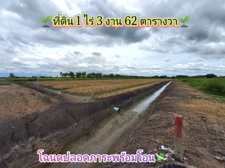 ขายที่ดิน 1-3-62 ไร่ติดถนนสาธารณะโซนสีเหลืองตคลองขวาง อไทรน้อย