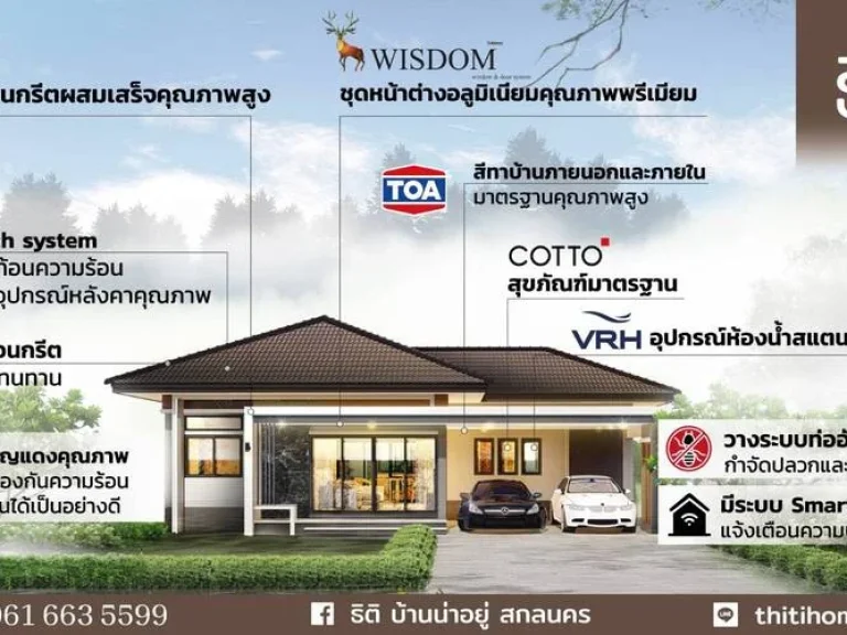 บ้านเดี่ยวสร้างใหม่ เสร็จพร้อมอยู่ ทำเลดี อำเภอเมืองสกลนคร ใจกลางแหล่งชุมชน ใกล้ตลาด ศูนย์ราชการ