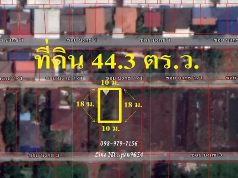 ขายที่ดิน 443 ตารางวา ซอย บงกช 11 ใกล้ถนนคลองหลวง-บางขันธ์