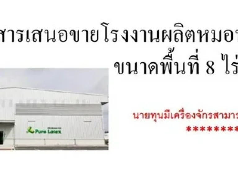 ขายโรงงานถุงมือ อถลาง จภูเก็ต พท 8-1-2 ไร่ อุปกรณ์และใบอนุญาตพร้อม สามารถเริ่มกิจการได้เลย