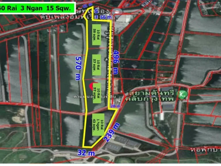 ขายที่ดิน ผังสีม่วง 40 ไร่ บางนาตราดกม23 ซอยวัดบัวโรย ศรีษะจระเข้ใหญ่ บางเสาธง