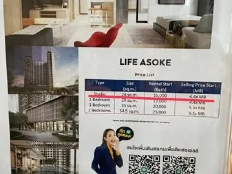 ขายคอนโด ไลฟ์ อโศก ห้องสตูดิโอ for sell lifeAsok Studio room