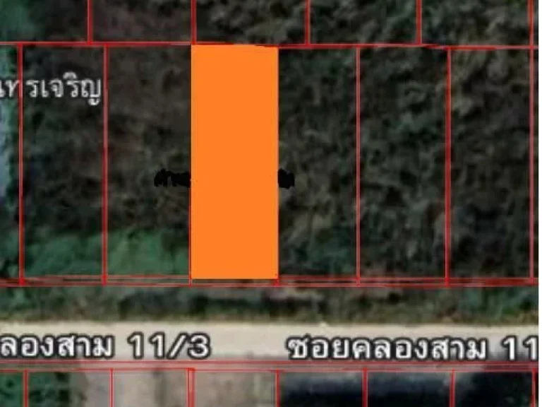 ขายที่ดิน ซอยคลองสาม113 ฝั่งตะวันตก ถนนรังสิต-นครนายก คลอง3 พื้นที่102ตรว ห่างจากปากซอยเพียง 400 เมตร ใกล้จุดขึ้น-ลงทางด่วน ถนนกาญจนาภิเษก