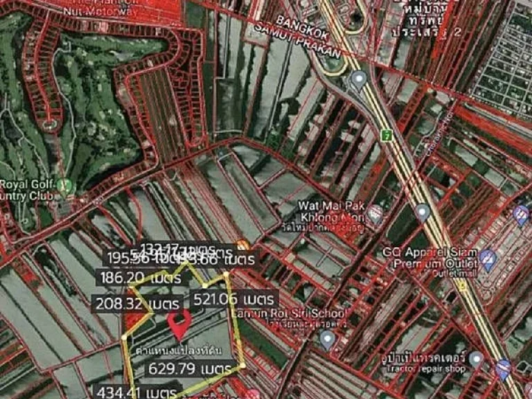 ขายที่ดินสีเหลือง 200 ไร่ ตศรีษะจรเข้น้อย อบางพลี จสมุทรปราการ ราคาไร่ละ 35 ล้านบาท