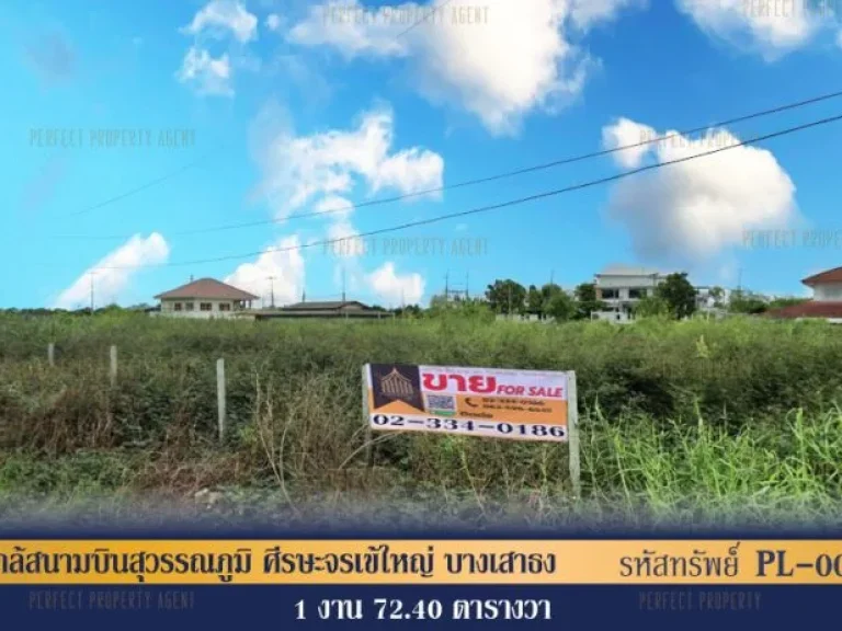 ที่ดิน ใกล้สนามบินสุวรรณภูมิ ศีรษะจรเข้ใหญ่ บางเสาธง สมุทรปราการ