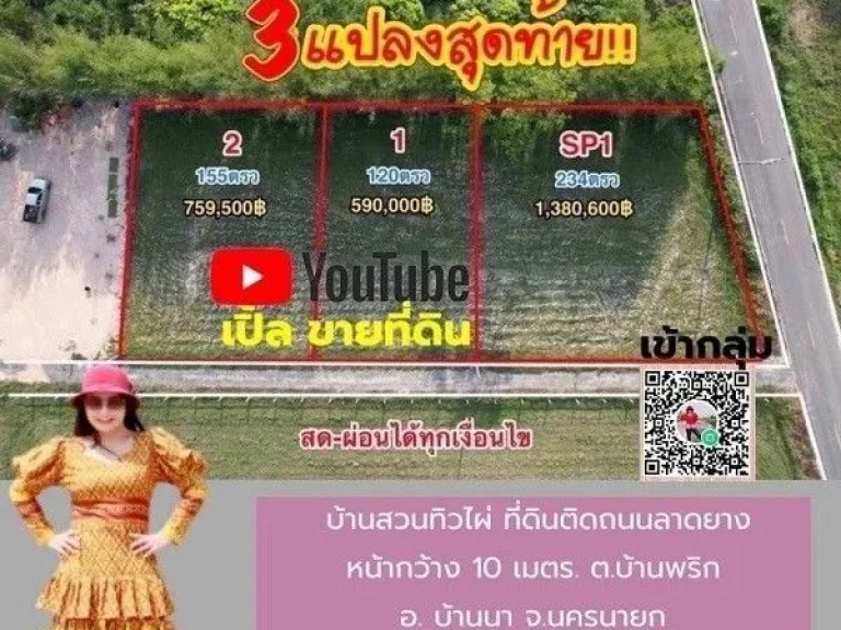 ที่ดินแบ่งขาย โครงการ บ้านสวนทิวไผ่ ตบ้านพริก อบ้านนา จนครนายก