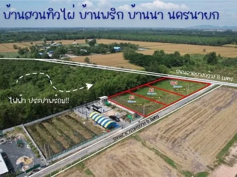 ที่ดินแบ่งขาย โครงการ บ้านสวนทิวไผ่ ตบ้านพริก อบ้านนา จนครนายก