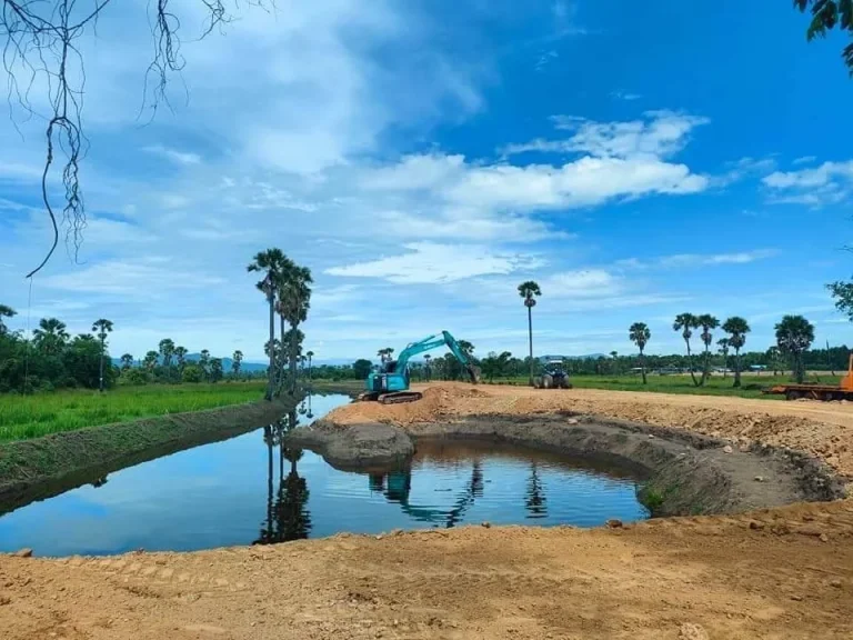 ขายที่ดิน 8 ไร่ บรรยากาศทุ่งนา ติดคลองน้ำ Mong du na Phetchaburi มองดูนา เพชรบุรี 