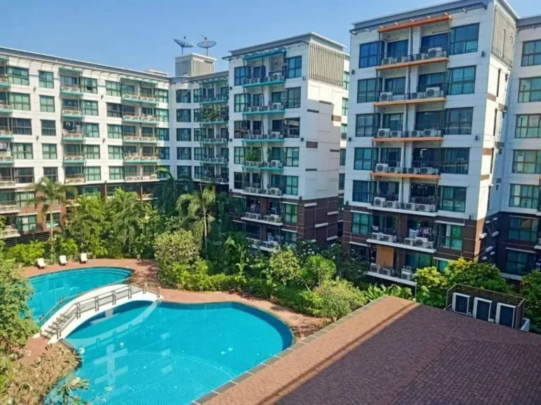 Condo Summer Garden ใกล้รถไฟฟ้าสีชมพู แจ้งวัฒนะ-ปากเกร็ด 28 แบบ 2 ห้องนอน ชั้น5 วิวสระ ตกแต่งครบ