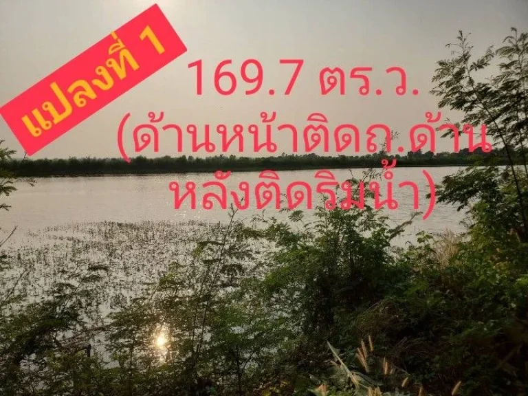 ฃายที่ดินสวย-ถูก 169 ตรวหลังติดริมน้ำ หน้าติดถนน บางปลาม้า