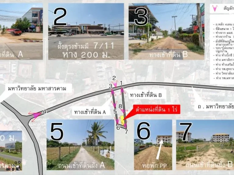 ขายที่ดิน 1ไร่ ใกล้มหาวิทยาลัยมหาสารคาม เหมาะกับการสร้างที่บ