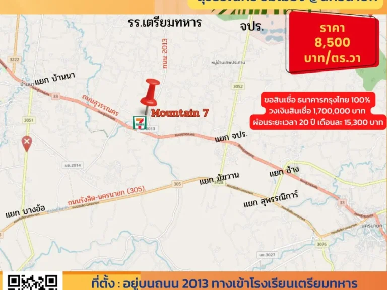 ลดราคารับลมหนาว ที่ดิน 200 ตรวา ทางเข้า รรเตรียมทหาร