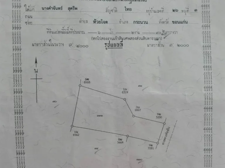 ขายที่ดิน อกระนวน พื้นที่ 35ไร่ ราคา 15 ล้าน