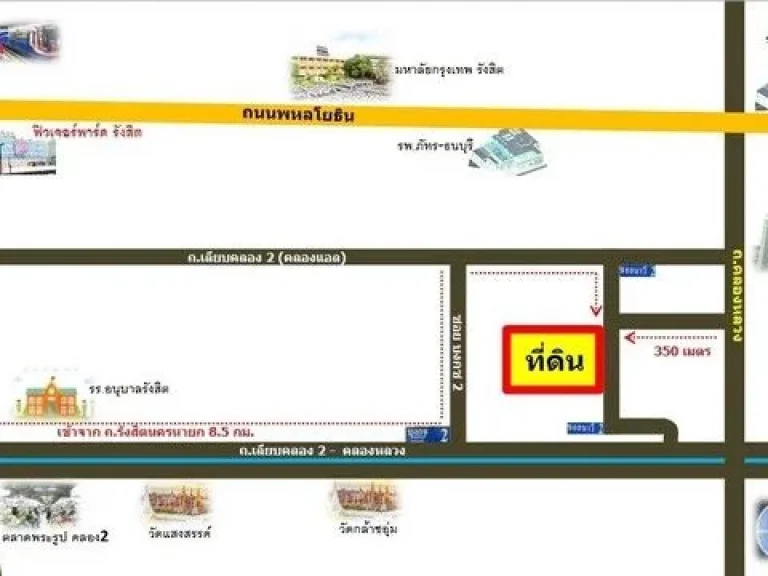 ที่ดิน 1ไร่ 391 ตรว คลอง2 คลองหลวงใกล้ตลาดไท ซอยนาวี 2