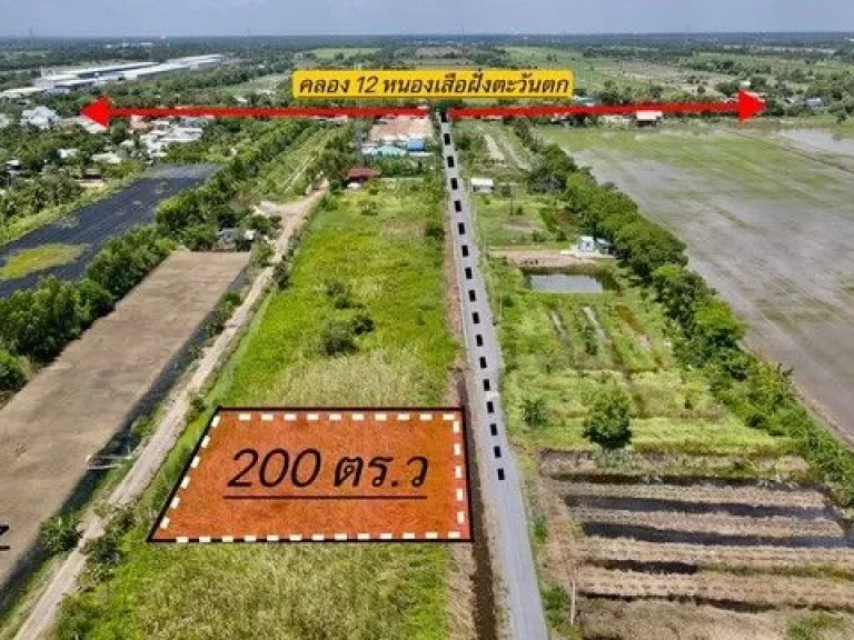 ขายที่ดินหนองสามวัง 200 ตรว คลอง 12 ใกล้ถนนเส้น 3025 - 500