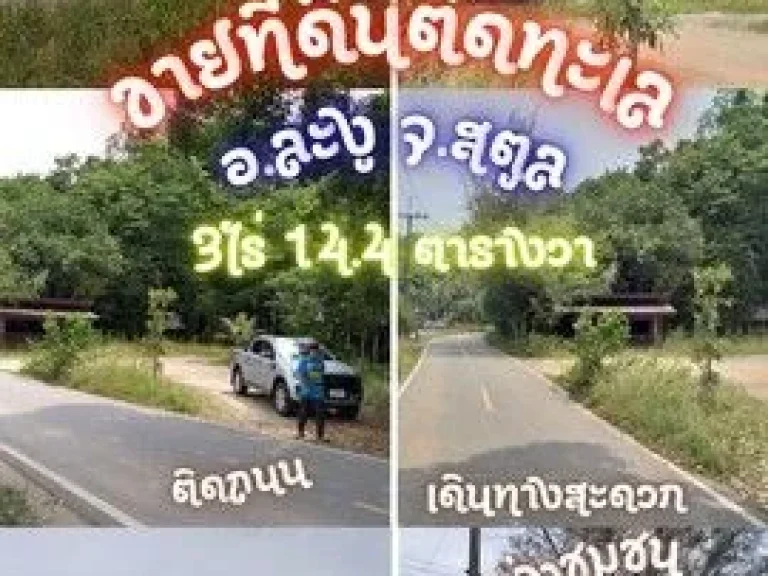 ขายที่ดินวิวทะเล ติดถนน 3 ใกล้ท่าเรือ ทะเลปากบารา สตูล